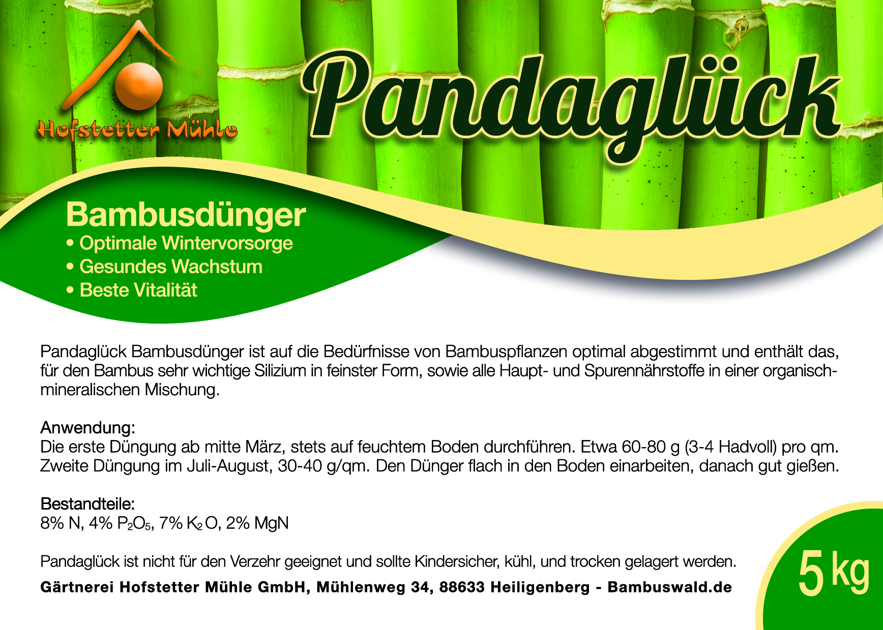 Bambusdünger Pandaglück