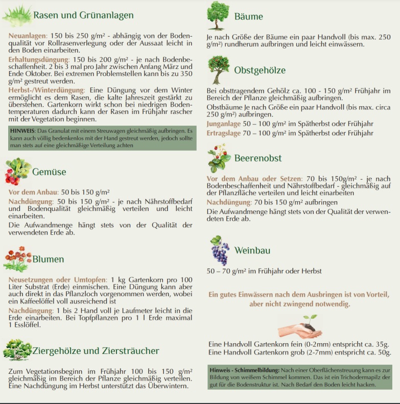 Gartenkorn Bio-Dünger und Bodenaktivator