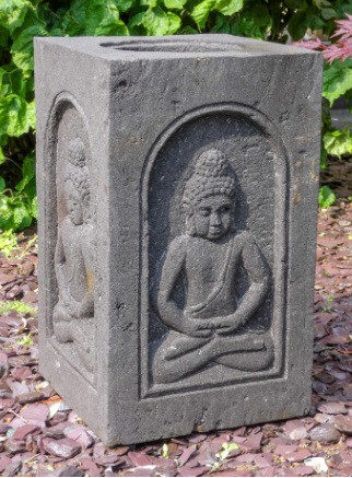 Buddha Gefäß Becken aus Lavastein